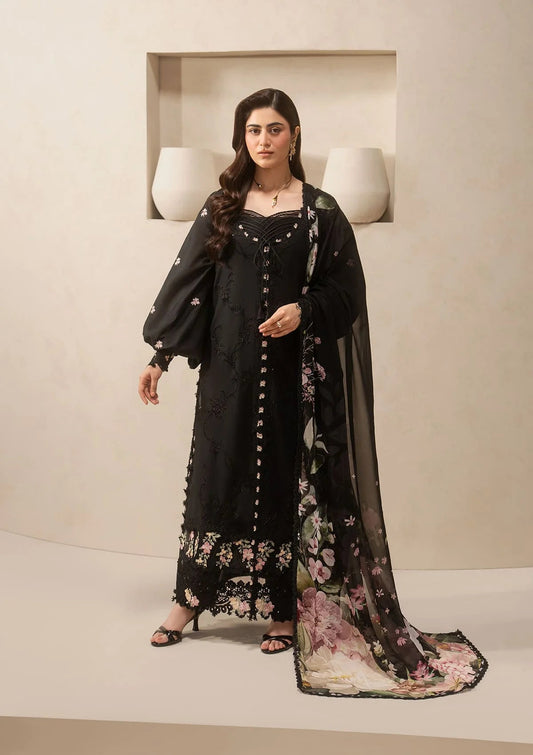 E CRAFT - Chickenkari Lawn With Chiffon Dupatta '26 By Elaf