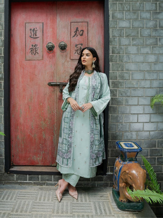 Kashmere Embroidered Wool Edit By Allys