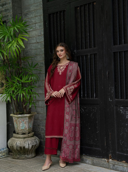 Kashmere Embroidered Wool Edit By Allys