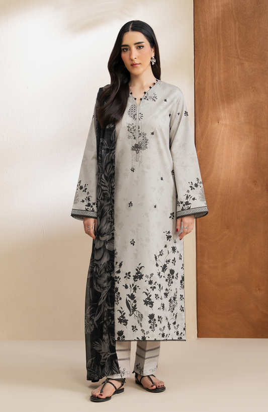 Monochrome - Unstitched Lawn By Seran