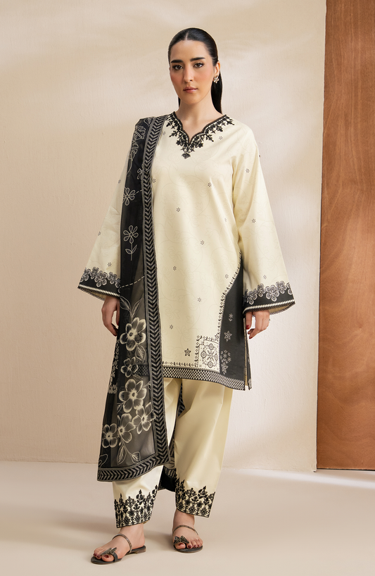 Monochrome - Unstitched Lawn By Seran