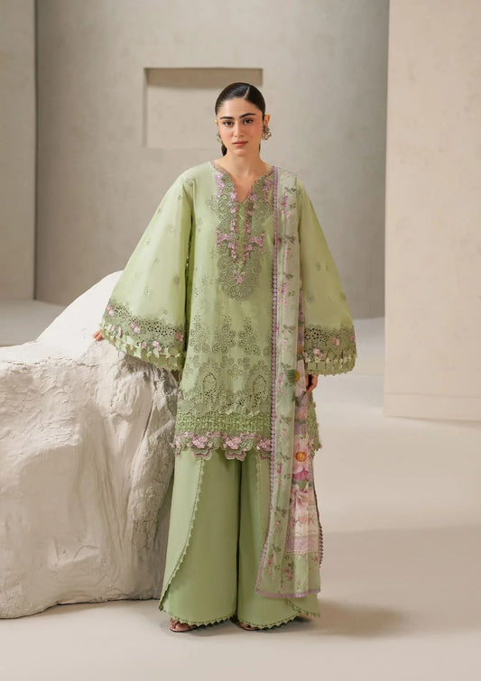 E CRAFT - Chickenkari Lawn With Chiffon Dupatta '26 By Elaf
