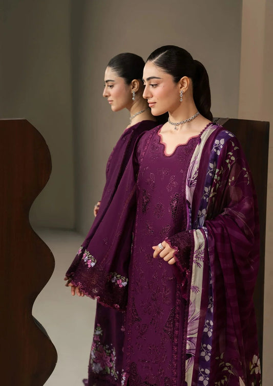 E CRAFT - Chickenkari Lawn With Chiffon Dupatta '26 By Elaf