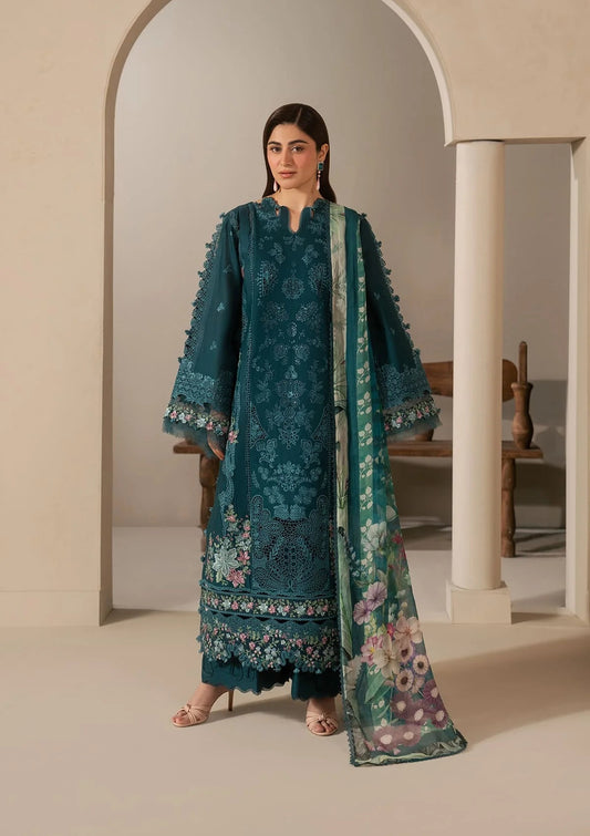 E CRAFT - Chickenkari Lawn With Chiffon Dupatta '26 By Elaf