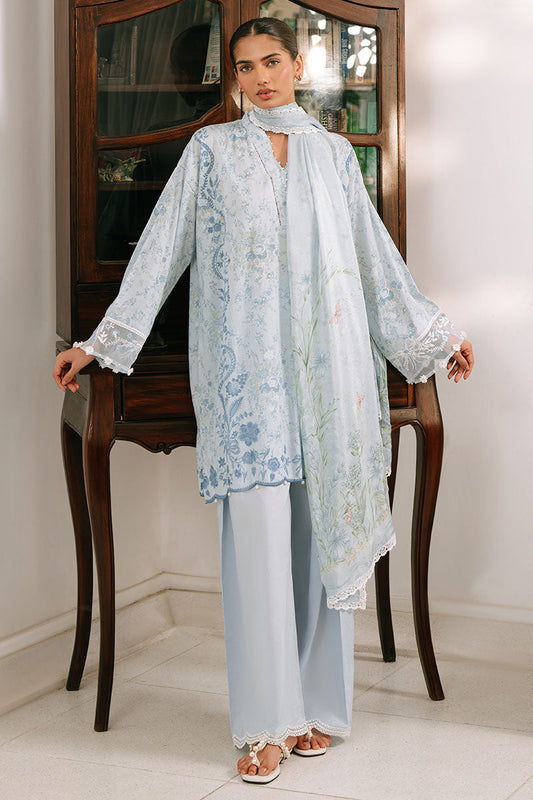 The Monsoon By Cross Stitch - BERYL FROST-3PC PRINTED CAMBRIC SUIT