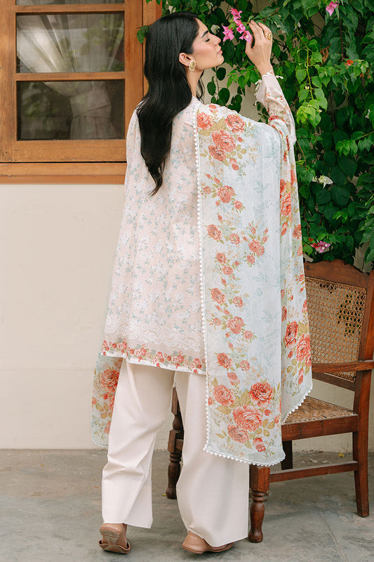 The Monsoon By Cross Stitch - CREAMY SPLASH-3PC PRINTED CAMBRIC SUIT