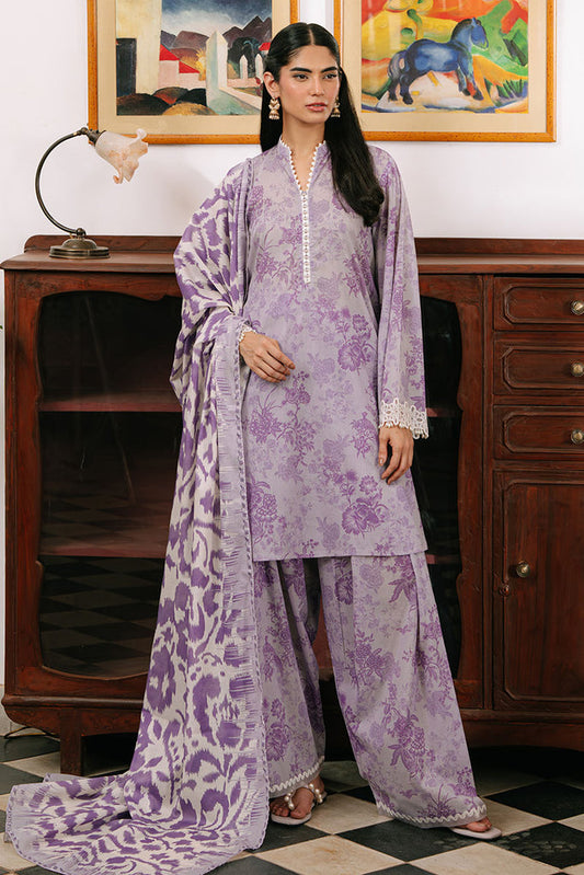 The Monsoon By Cross Stitch - CREAMY SPLASH- FLORAL MUSK-3PC PRINTED CAMBRIC SUIT