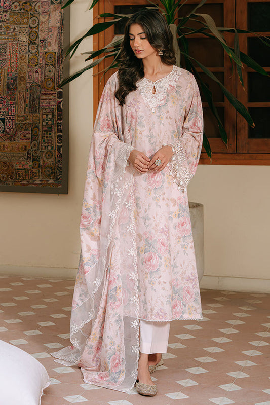 The Monsoon By Cross Stitch -       
PINK CARNATION-3PC PRINTED CAMBRIC SUIT