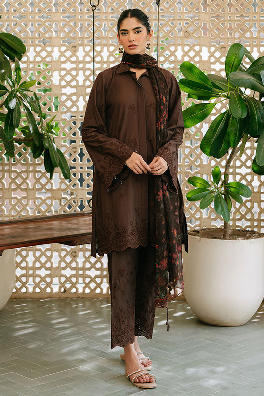The Monsoon By Cross Stitch -       
PINK CARNATION - FLORET GLAM-3PC EMBROIDERED CAMBRIC SUIT